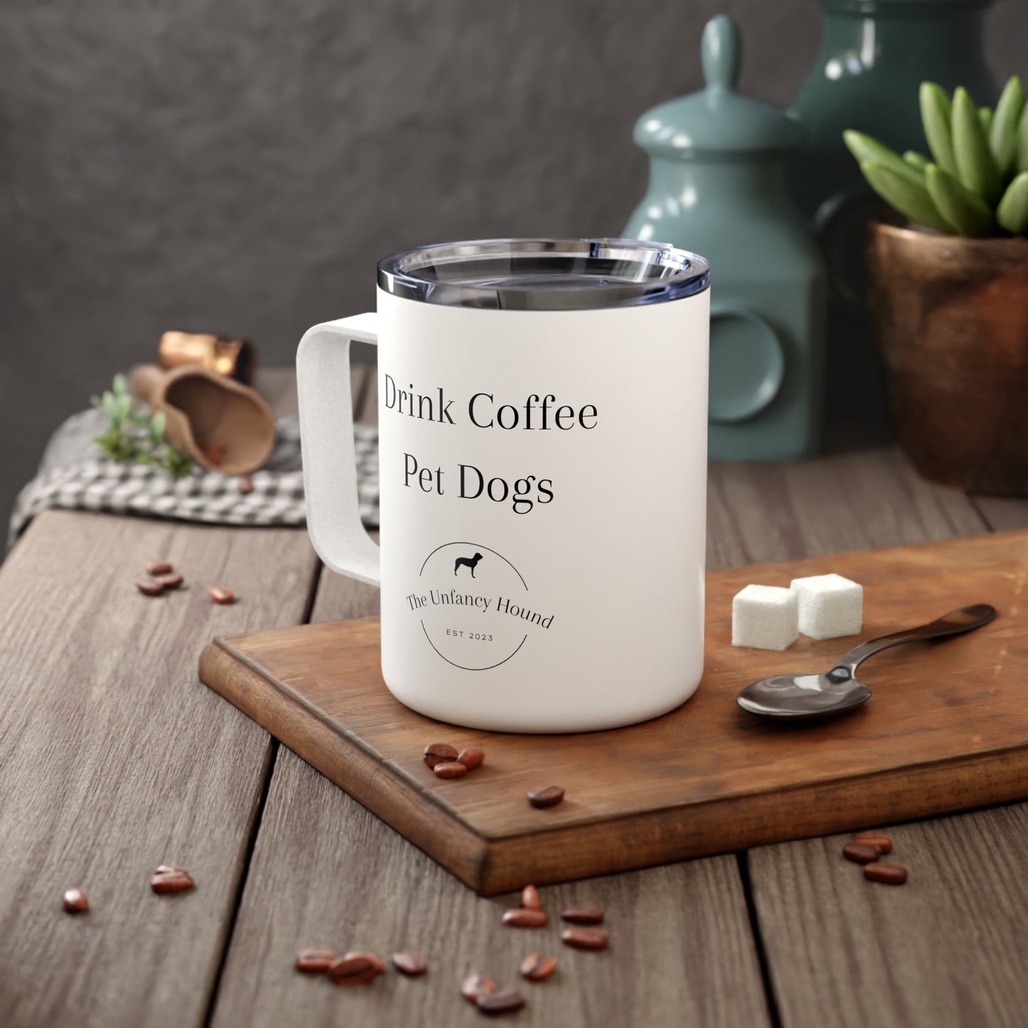 Drink Coffee Pet Dogs Insulated Coffee Mug, 10oz