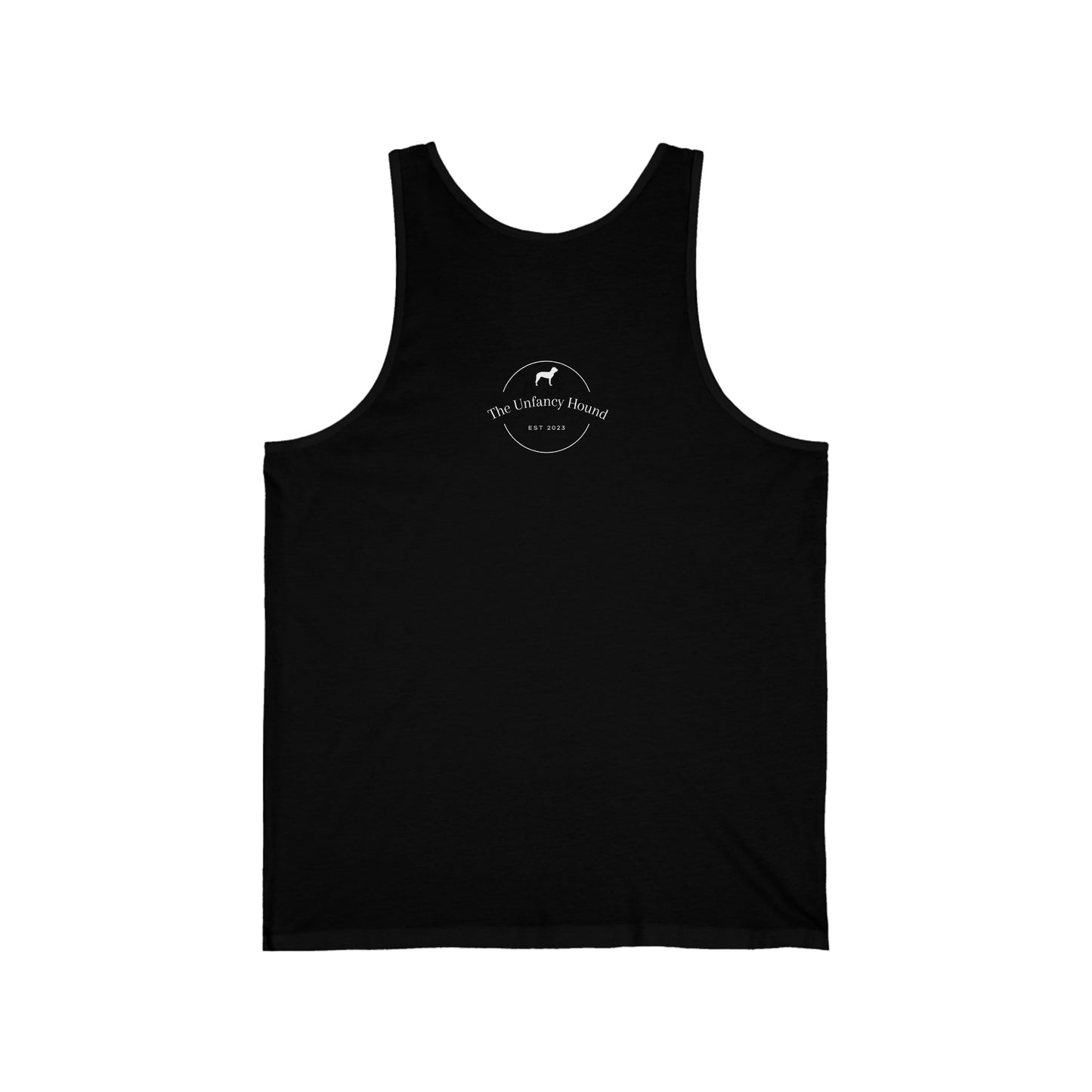 I Socialize...with dogs. Unisex Jersey Tank